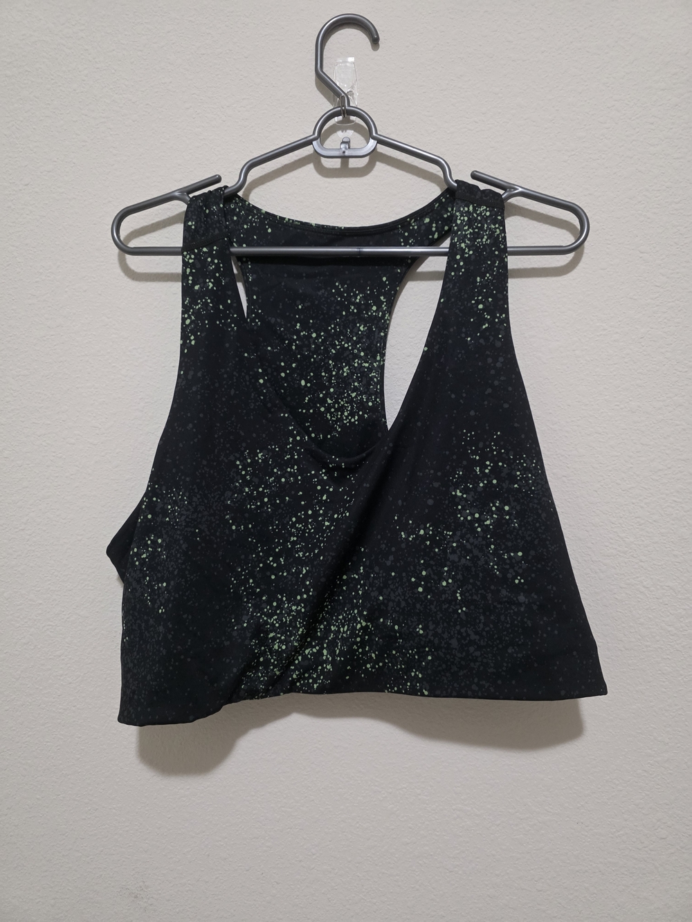 Zella Black Racerback Sports Bra with Green Speckle
